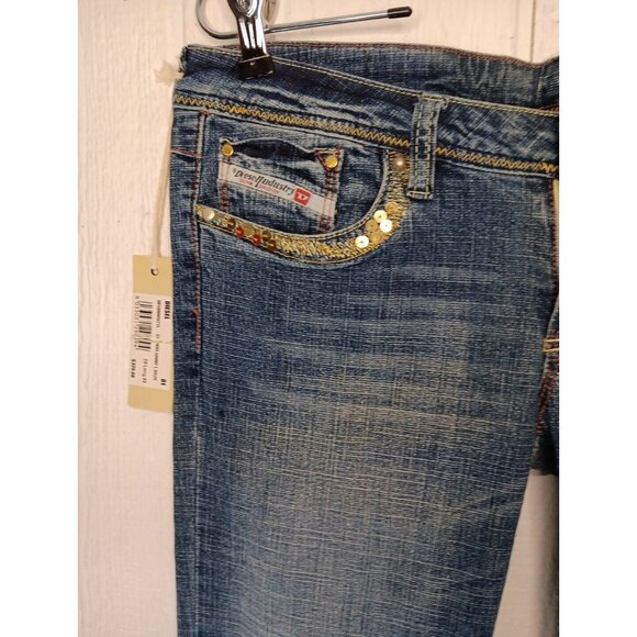 Diesel LOWKY Jeans Womens 28 x 33 Blue Denim Sequin 0071L-STRETCH $320 New - Picture 4 of 10